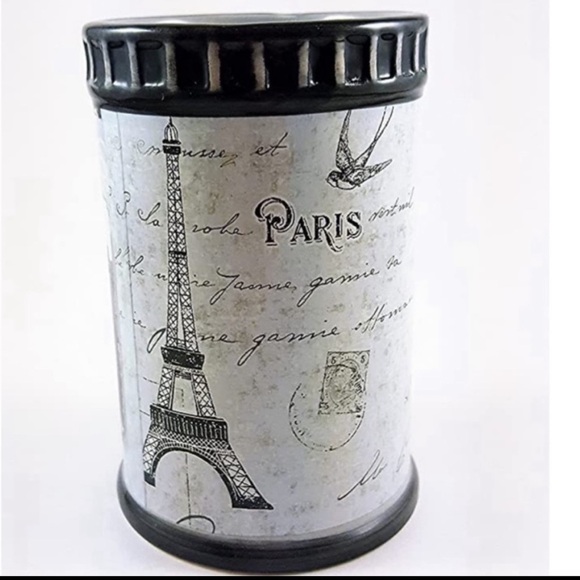 Eiffel Tower Paris Bathroom Ceramic Soap Dispenser Toothbrush Holder 2 Pieces - Picture 13 of 16